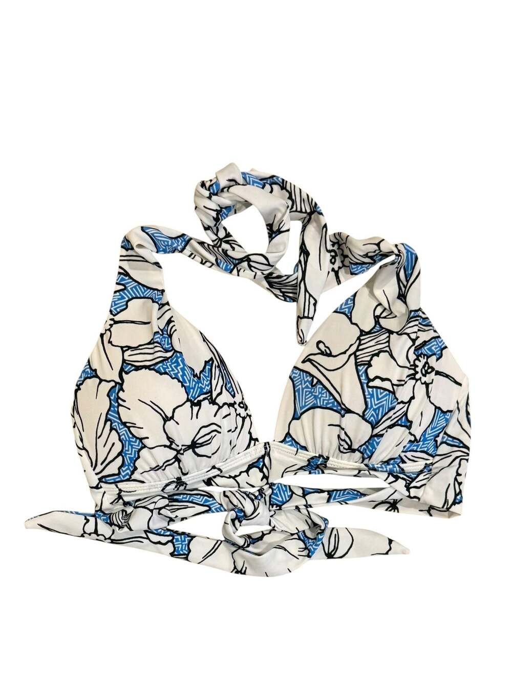 Urban Sea Floral Print Halter Bikini Top